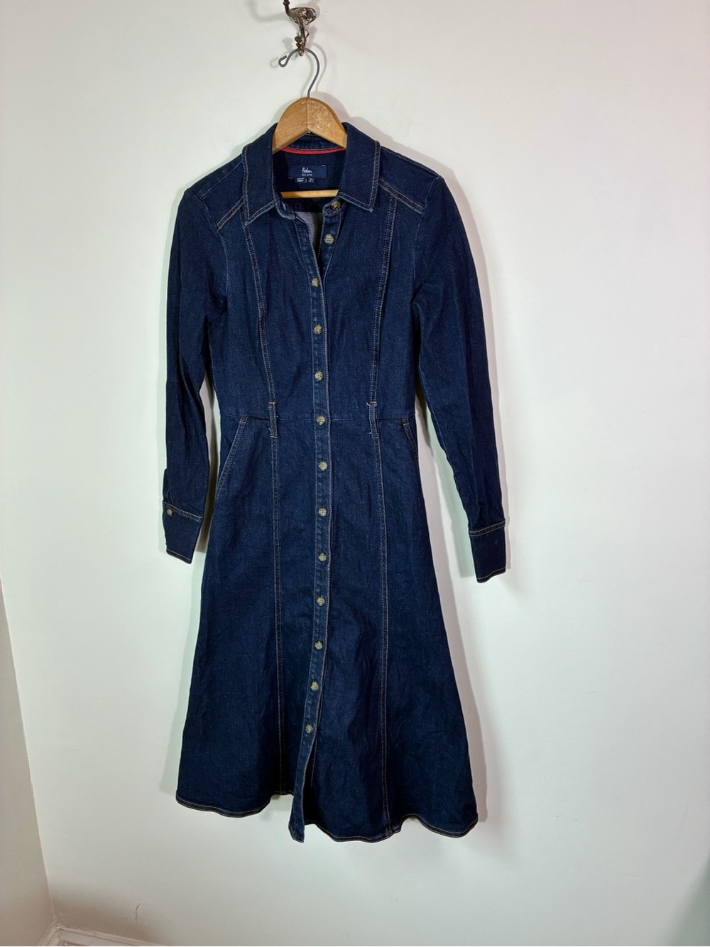 Boden Denim Long Sleeve Button Down Dress Size 2